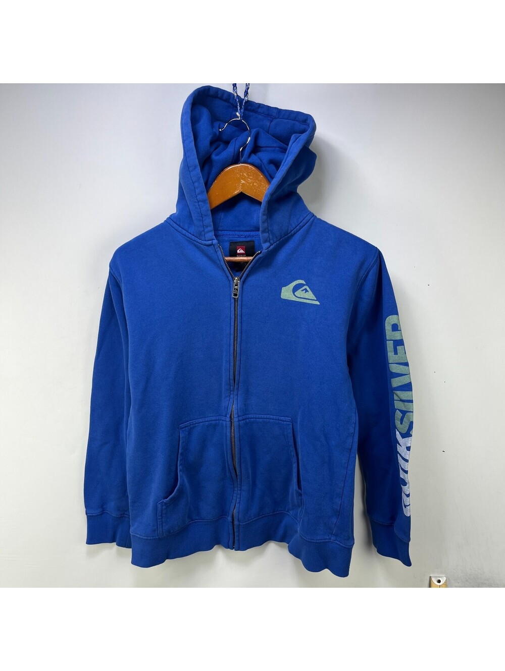 Vintage Quiksilver Blue Full Zip Hoodie Y2K Youth L